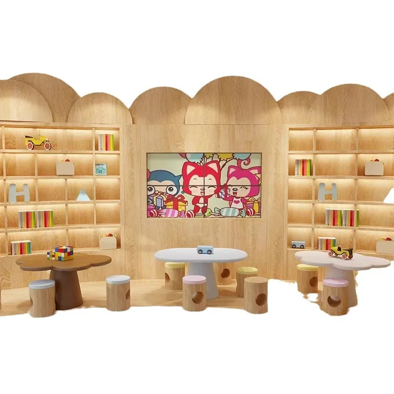 Table and chair set, kindergarten toy table, baby study table, Nordic irregular cloud coffee table view 6