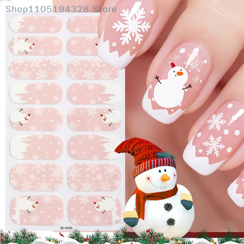 [MP] Adesivi per unghie con copertura completa luminosa natalizia Serie Fiocco di neve Decalcomania per unghie Donne Autoadesive Manicure Designer Nail Art Stick