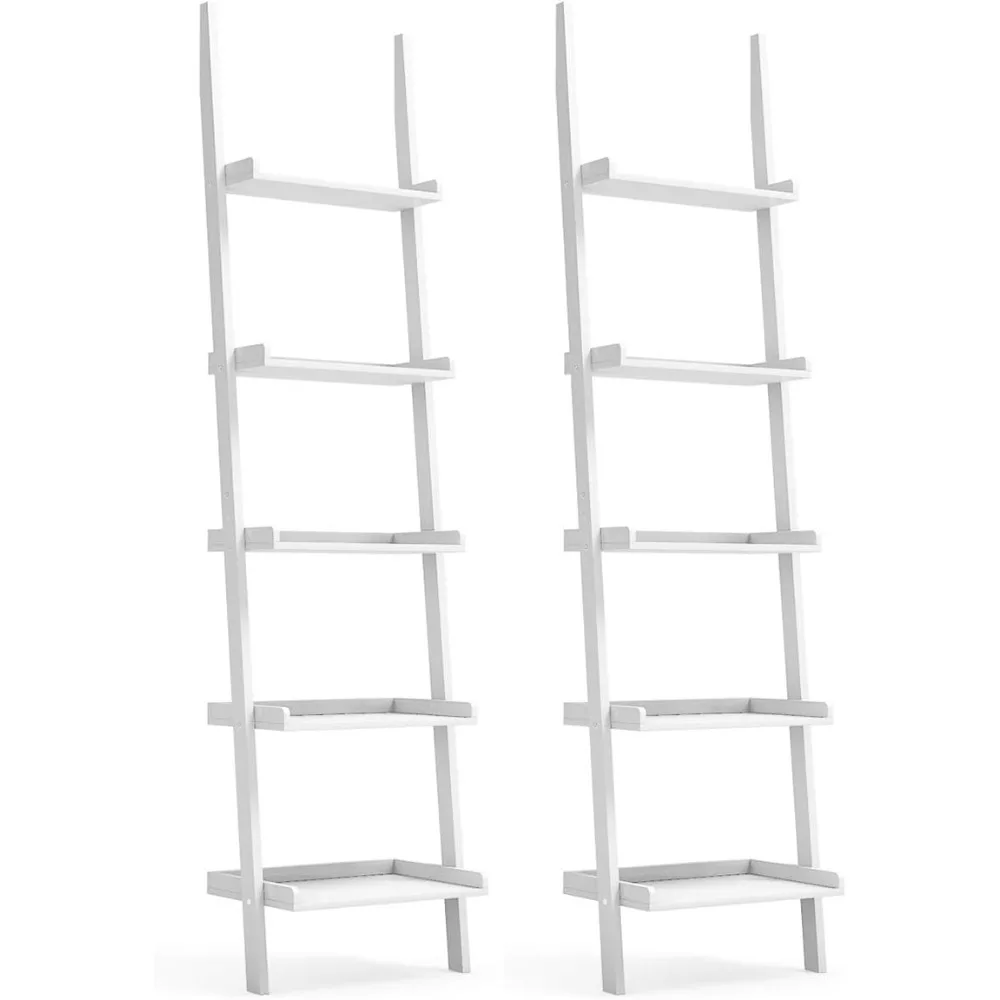 Estante de escalera, estante de exhibición de libros de flores y plantas de madera moderno multifuncional de 5 niveles, estante de almacenamiento para el hogar y la Oficina, Ladd inclinado