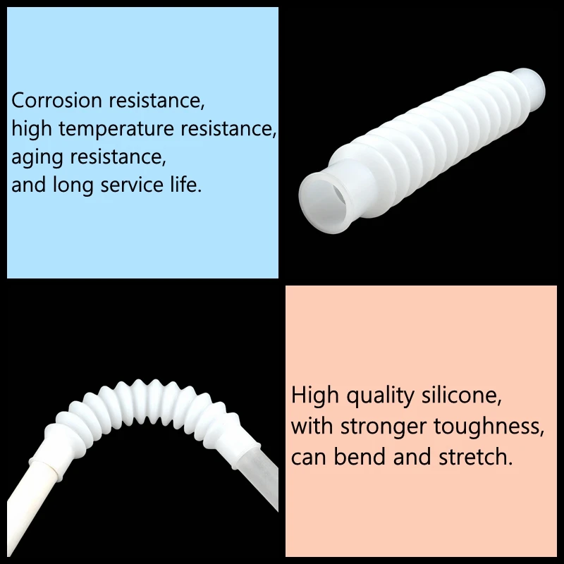 1PC I.D 20~110mm Silicone Corrugated Hose PVC Pipes Aquarium Fish Tank Accesories Inlet Outlet Joints Telescopic Bending Hose