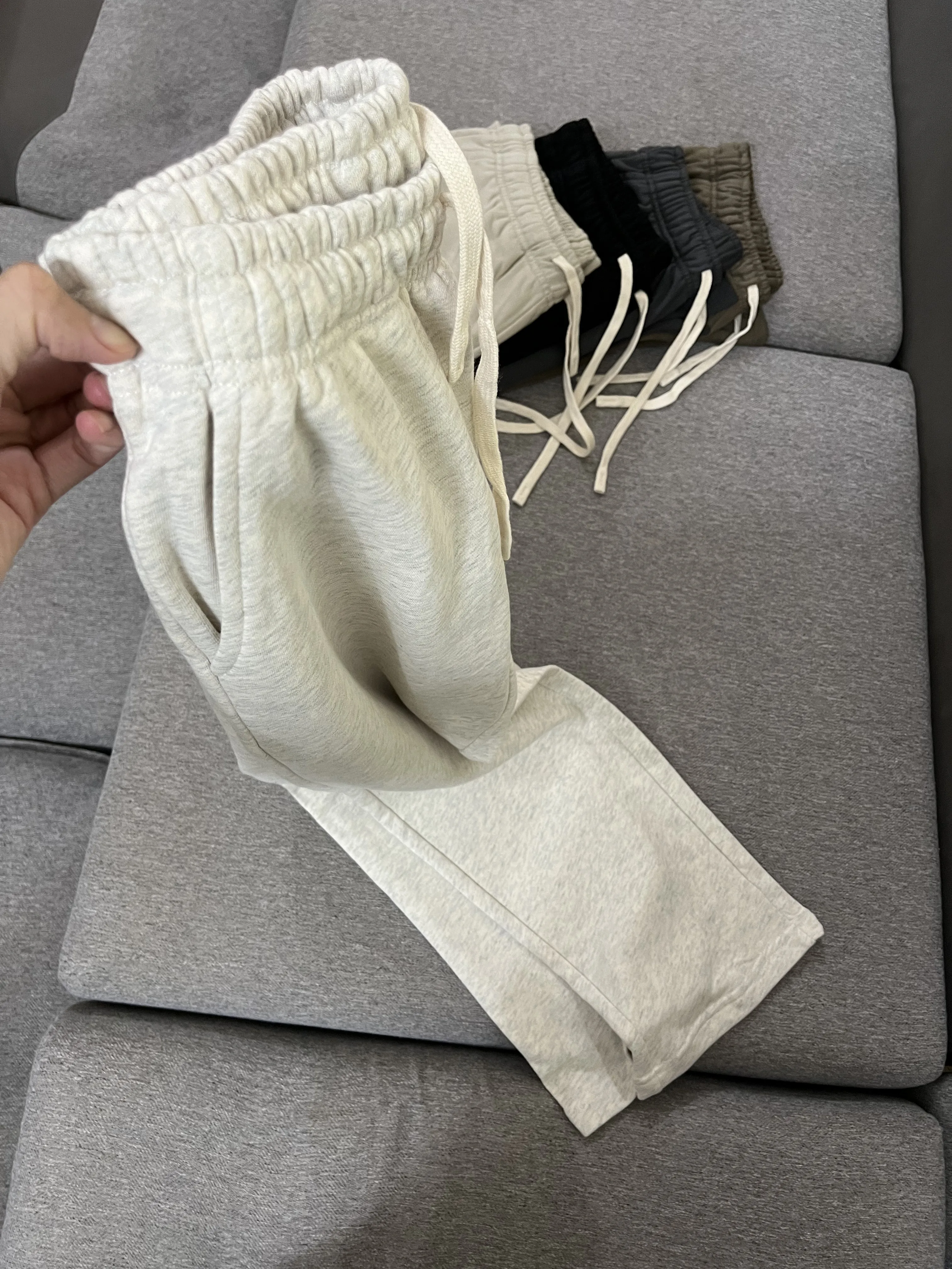 

American Sports Casual Solid Color Men's and Women's Straight Leg Pants Fashion Loose Couple Pants Draw Rope Pants