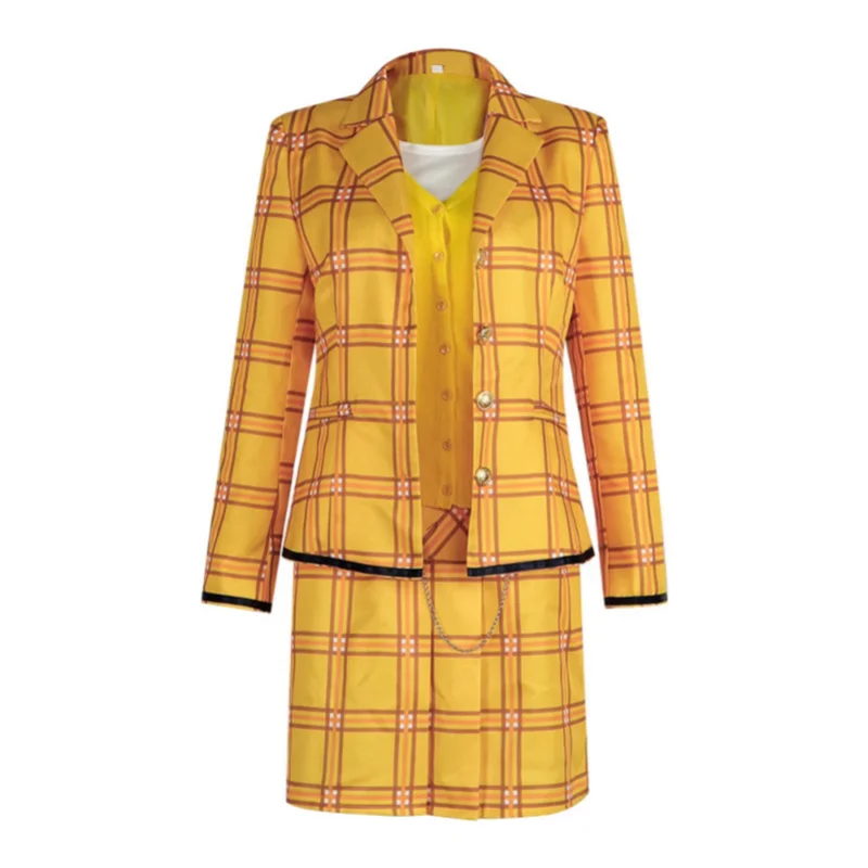 Disfraz De Cher Horowitz De La Película Clueless Para Mujeres Y Niñas, Traje A Cuadros Amarillo, Uniforme Escolar, Trajes Para Fiesta De Carnaval Y Halloween — -50%, 19.29€ Coupon, from 19.29€ – 50% descuento – €19.29