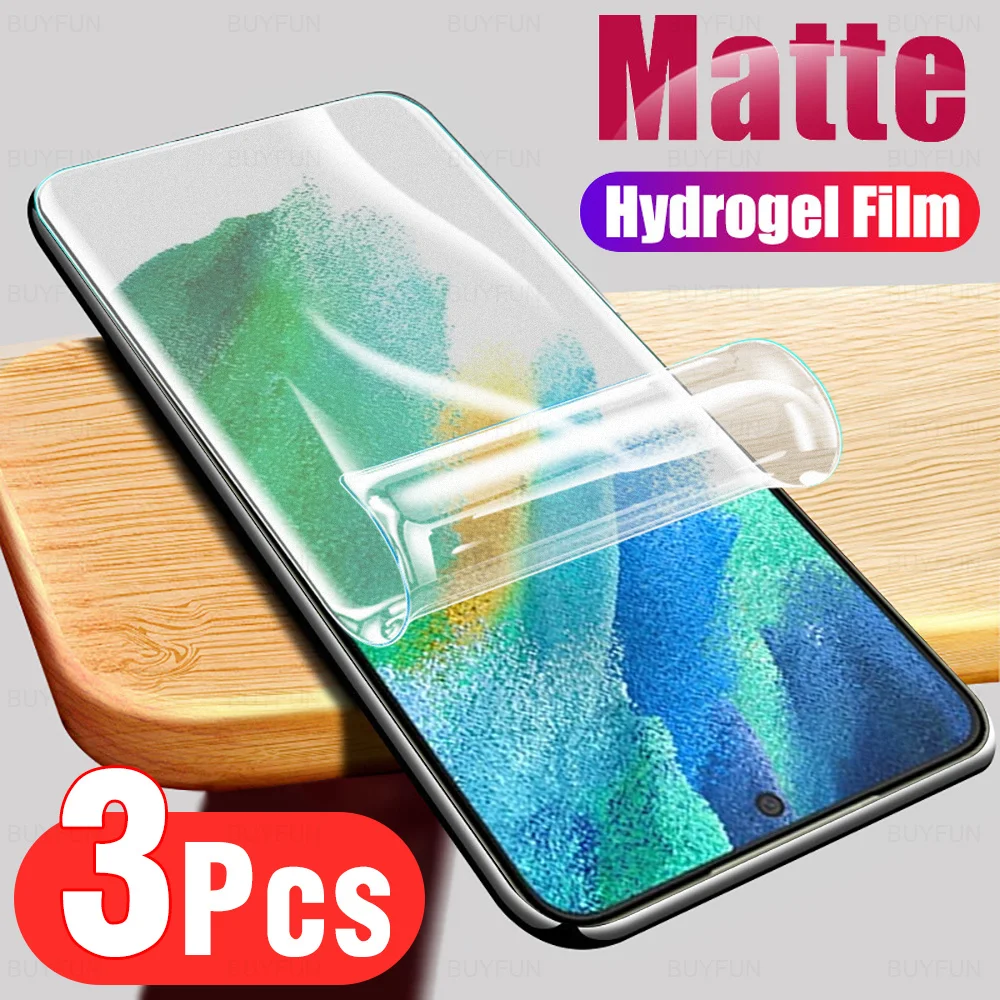 3 قطعة لسامسونج غالاكسي S21 FE 6.4 "متجمد هيدروجيل فيلم لسامسونج S21FE شاشة غطاء كامل ماتي طبقة رقيقة واقية وليس الزجاج