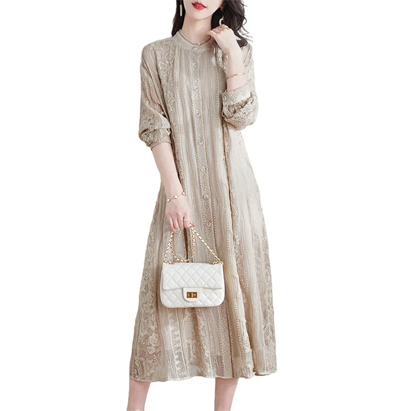 Mulberry Silk Dress for Women, Heavyweight Silk, New Chinese Style, Summer Dress, D4104, 2024