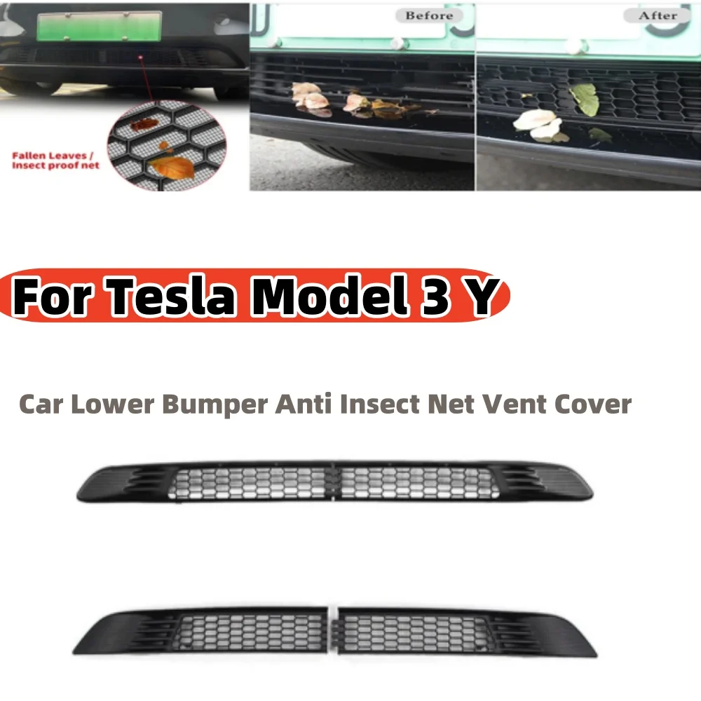 

Anti-insect Front Mesh Grille For Tesla Model 3 Y 2020-2023 Accessories Lower Bumper Grill Trim Honeycomb Grid Air Inlet Cover