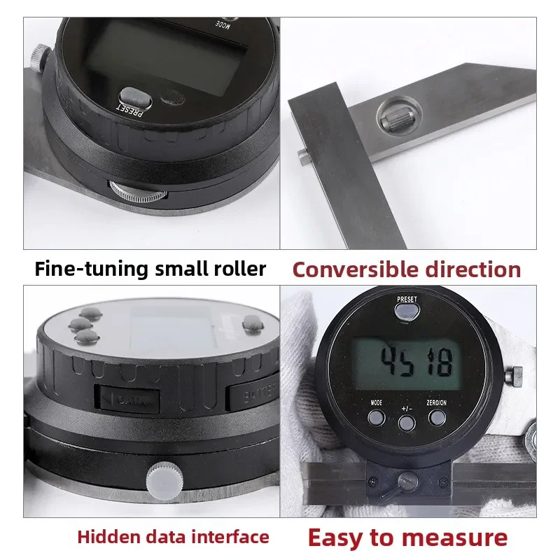 Digital Angle Ruler 360 Protractor, Electronic Angle Ruler Caliper Industrial Grade Measuring Tool Stainless Steel