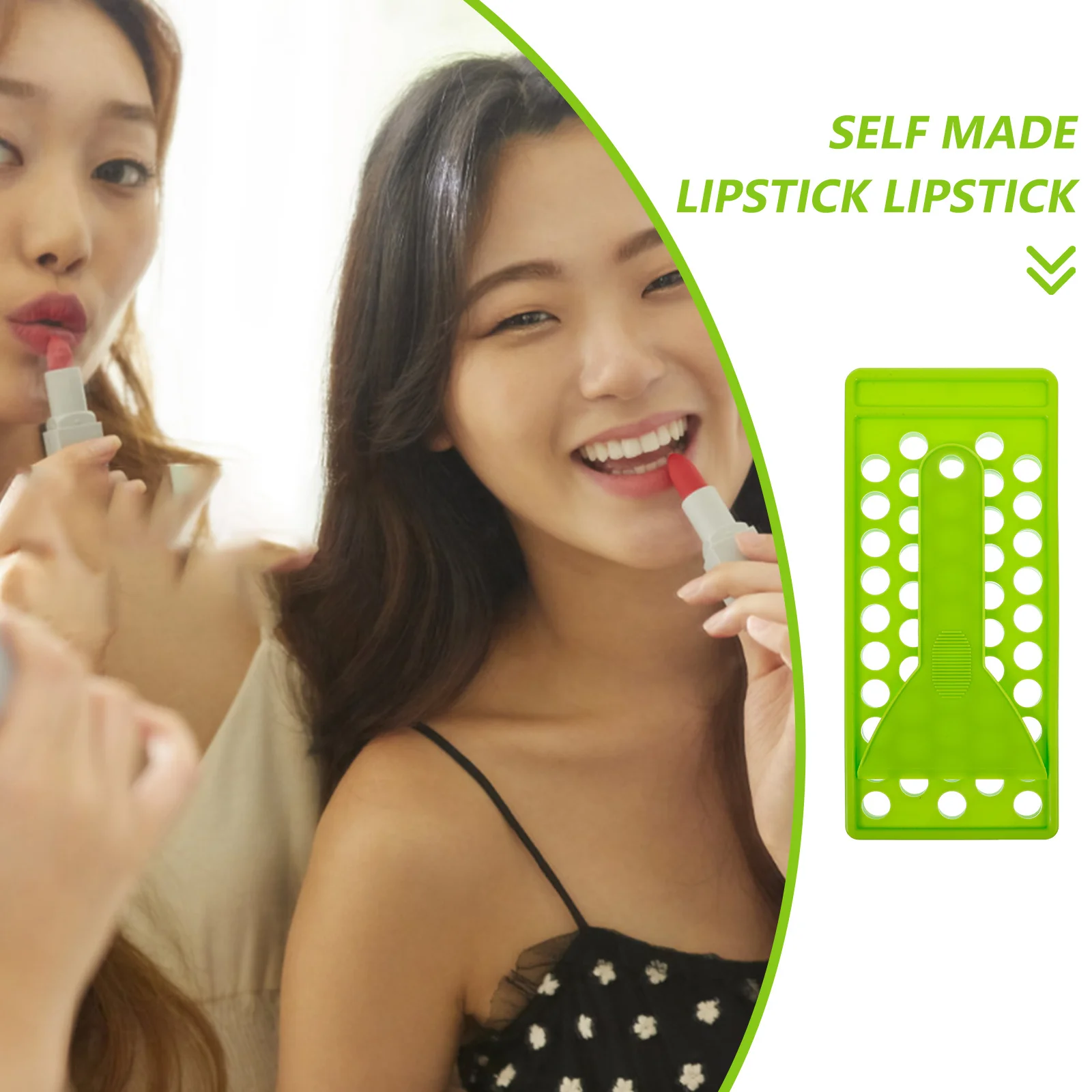 

50 Holes Lip Balm Crafting Tray with Spatula for DIY Lip Gloss Filler Tool Homemade Sunscreen Stick Making Kit