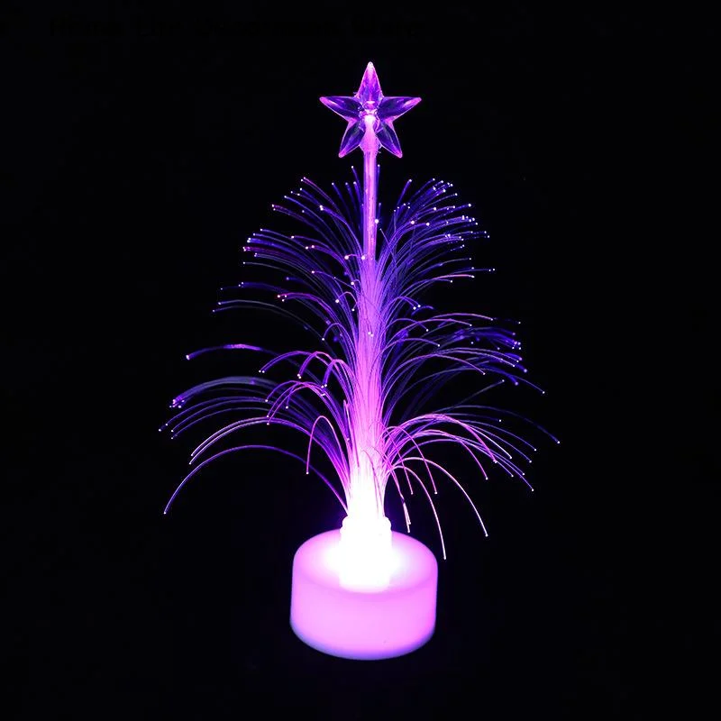 【H】1/3pcs LED Luminous Fiber Optic Christmas Tree Night Light Color-changing Decorative Lantern Xmas New Year'S Party Decor