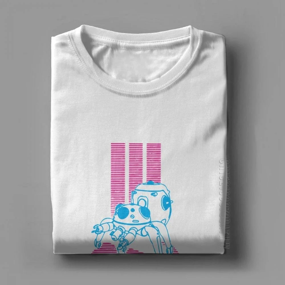 GITS Tachikoma 남성용 그래픽 티셔츠, 재미있는 코튼 디자이너 티셔츠, 라운드 넥 티셔츠, 프린트 상의