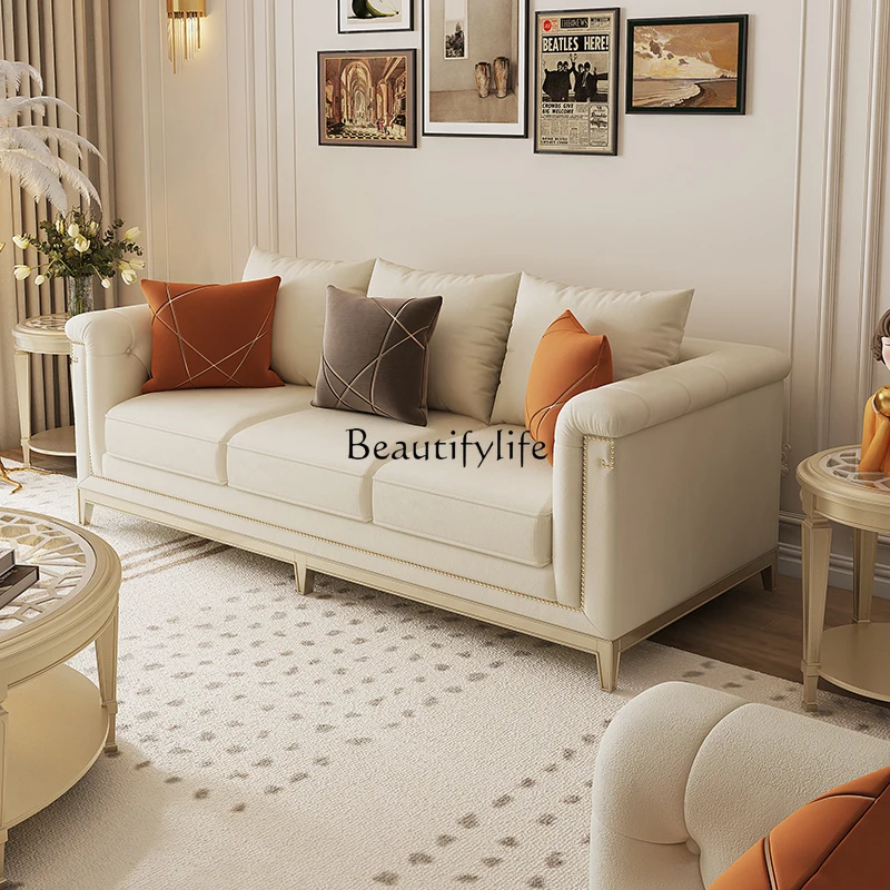 American light luxury solid wood luxury Italian sofa villa home designer sofa