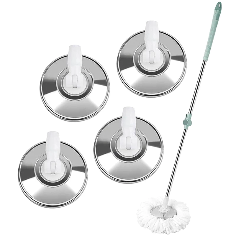Universal 16cm Stainless Steel Mop Head Household Rotary Mop Head To Replacement Plastic Telescopic Mop Accessories