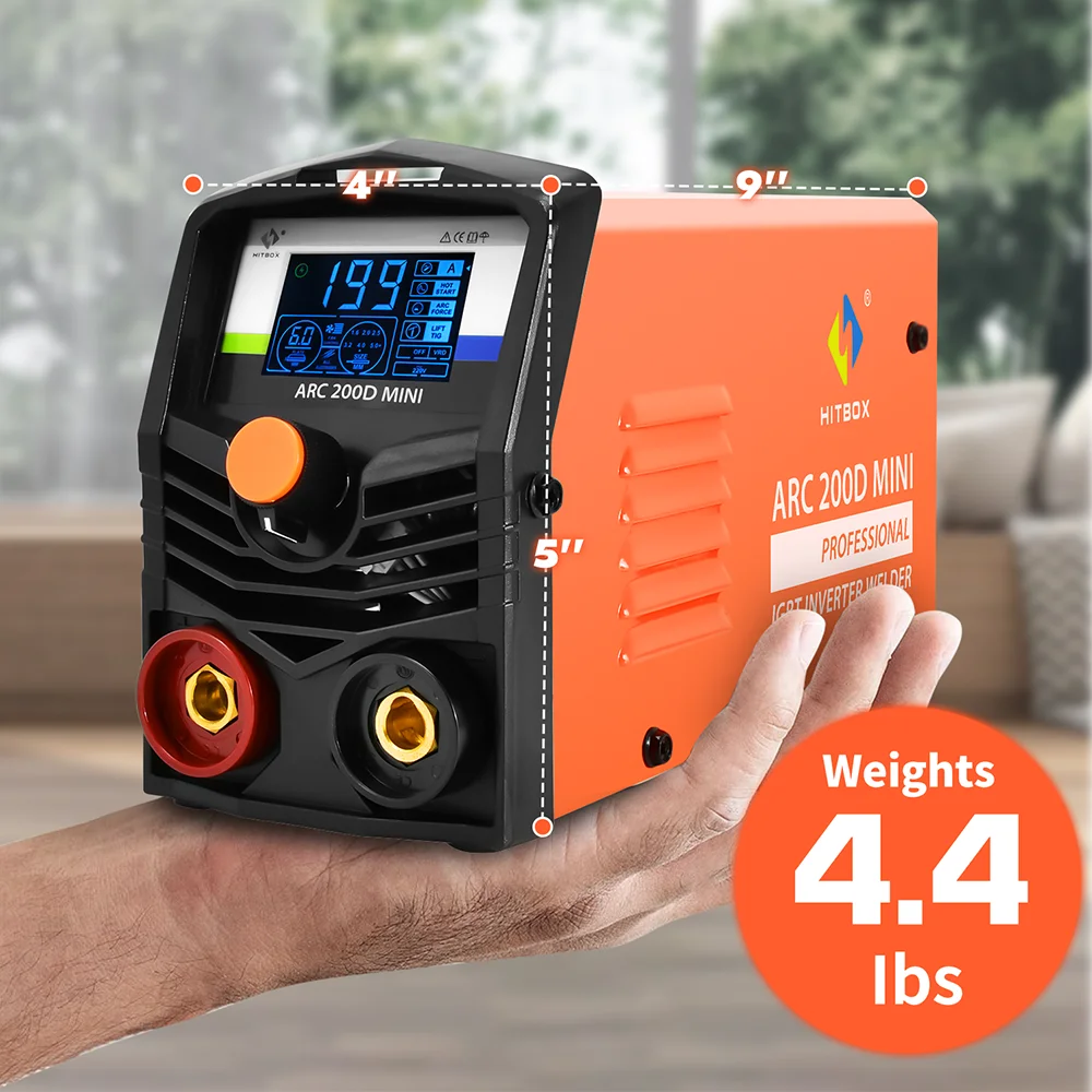 Imagem -03 - Máquina de Solda Hitbox Arc200d Soldador Doméstico Portátil Display Digital Led em Arc Mma Lift Tig Mini Inversor Igbt 220v 10 a 200a