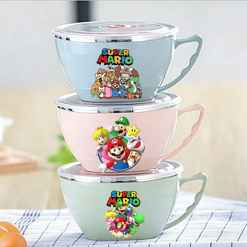 

Термос-контейнер Super Marios из нержавеющей стали с ручкой, защита от ожогов, для еды, супа, лапши быстрого приготовления, миска для смешивания