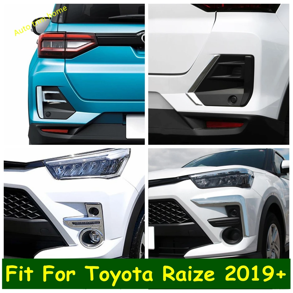 

Front / Rear Bumper Fog Lights Lamps Frame / Eyelid Eyebrow Stripes Cover Trim ABS Chrome Exterior For Toyota Raize 2019 - 2021