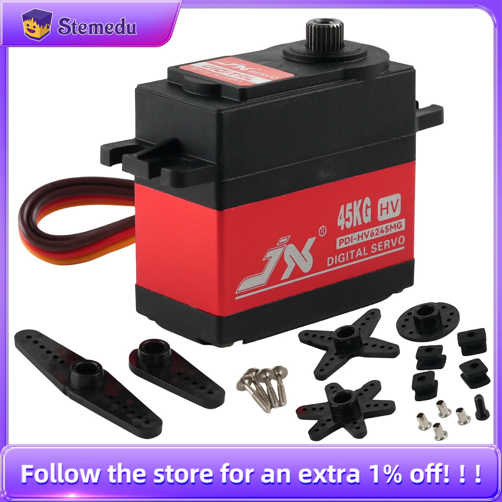 JX Servo PDI-HV6245MG 45KG HV High Torque Metal Gear Wasserdichte Digitale Servo Für RC Auto Crawler RC Boot Hubschrauber modell Teile