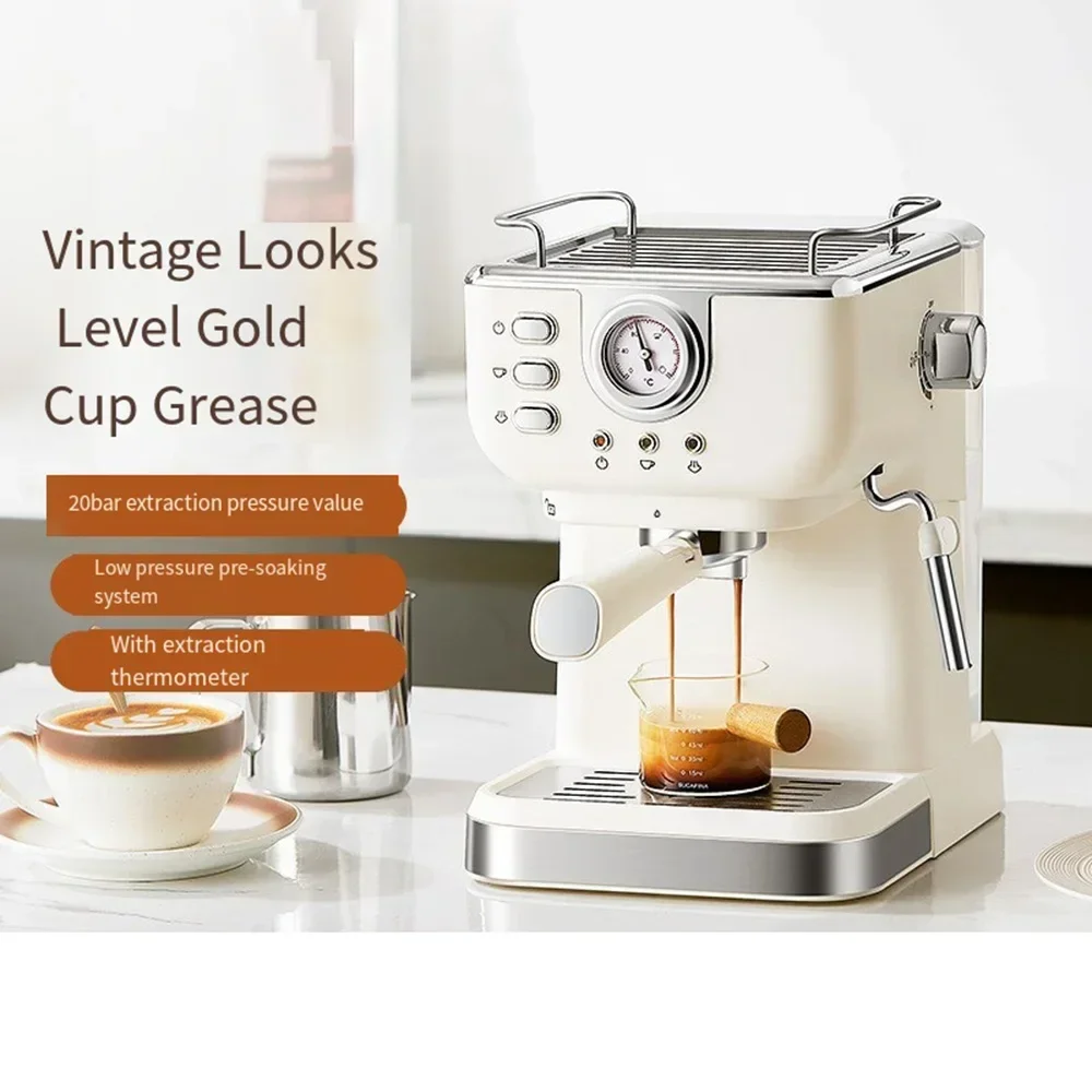 Small Desktop Coffee Machine, Semi-Automatic Household High-Pressure Steam Coffee Machine, 220V Ltalian Espresso Cafetera 커피머신