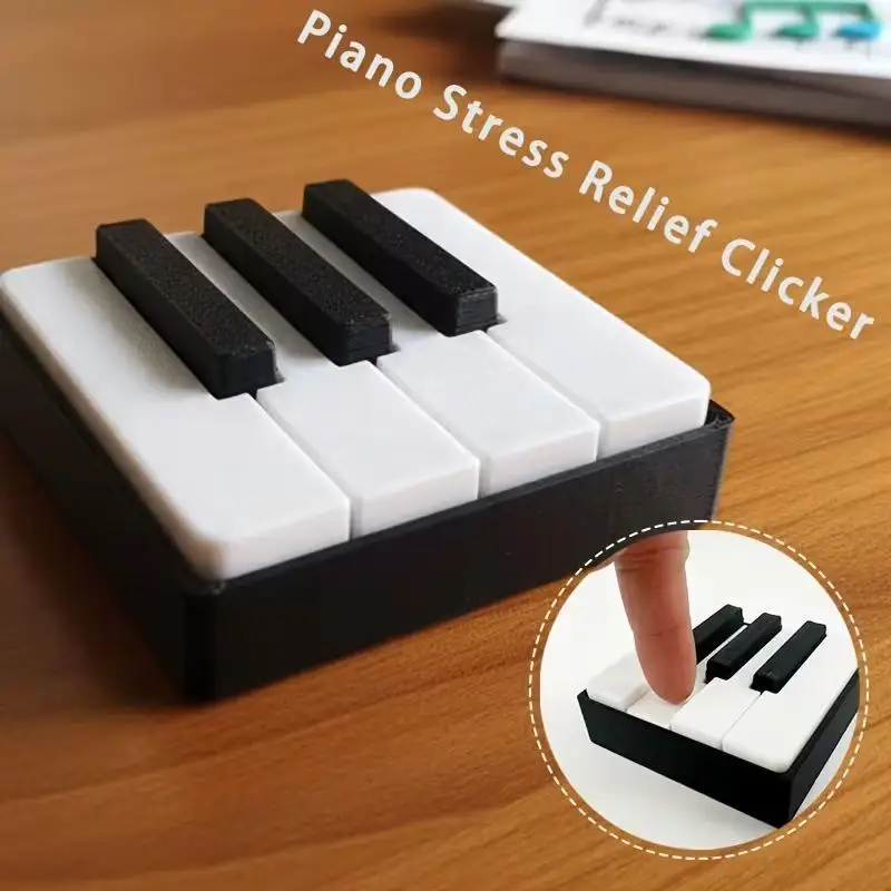 Keyboard Clicker Press Type Relax Fidget Figurine Suitable For Office Desk Party Games Musical Key Presser 3D Printed Piano