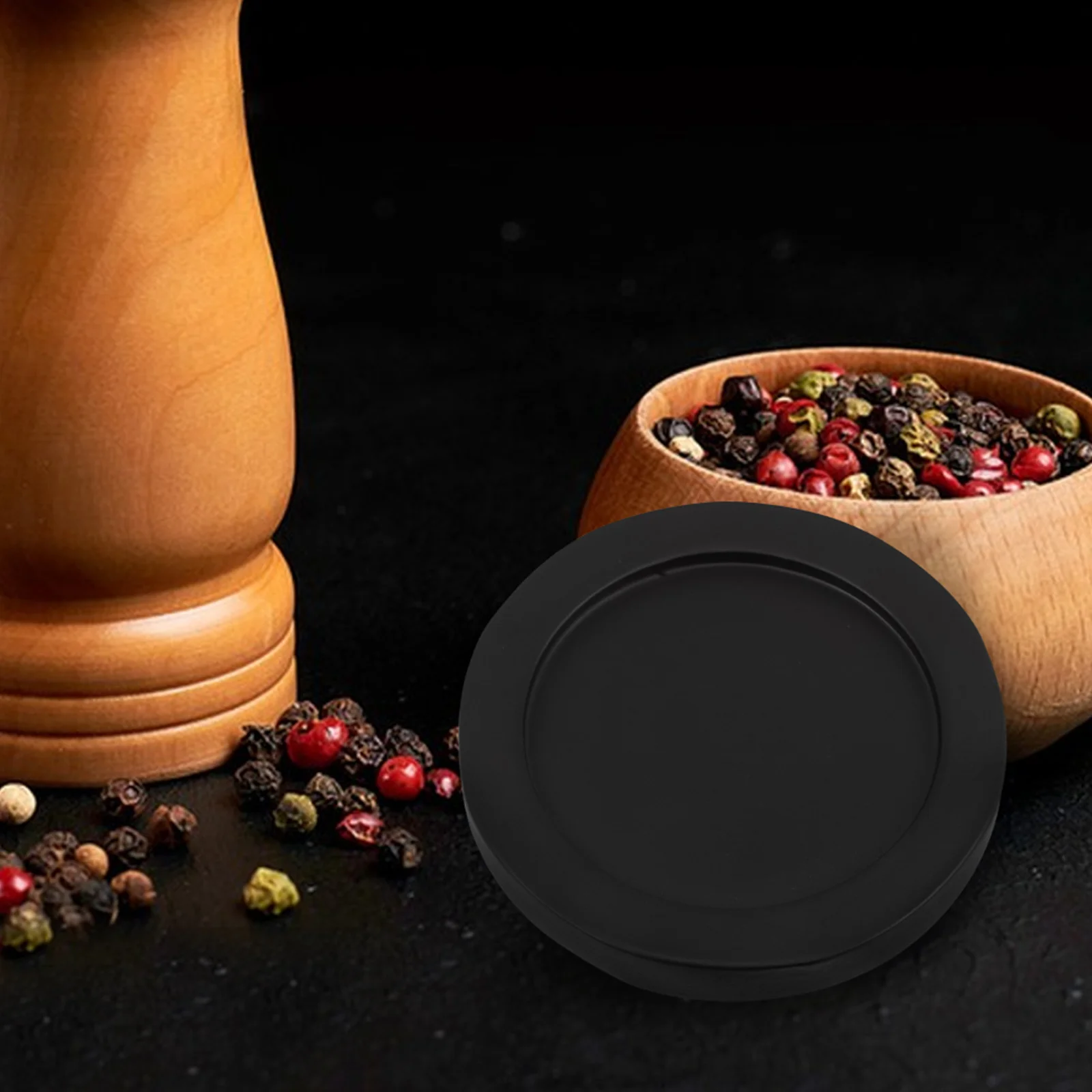 

Wood Pepper Grinder Base Acacia Salt Pepper Holder Kitchen Countertop Organizer Grinder Stand Pedestal For Home Use