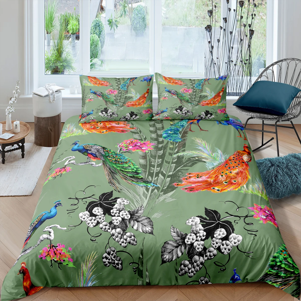 

Home Living Luxury 3D Peacock Bedding Set Duvet Cover Pillowcase Kids Bedding Set Queen and King EU/US/AU/UK Size
