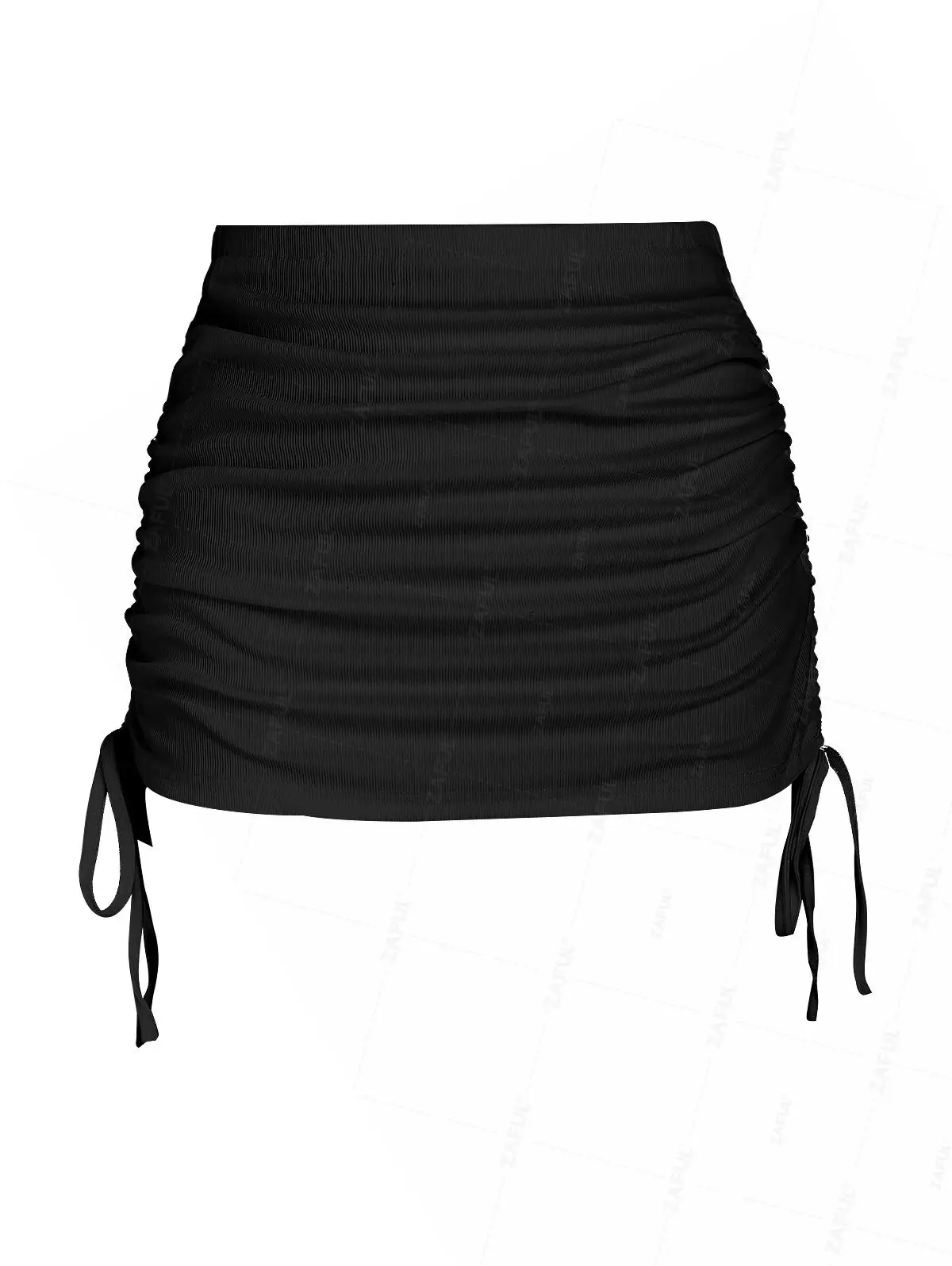 ZAFUL Women\'s Textured Tie-Side Beach Sarong Wrap Skirt Summer Floral Print Halter Neck Mini Dress