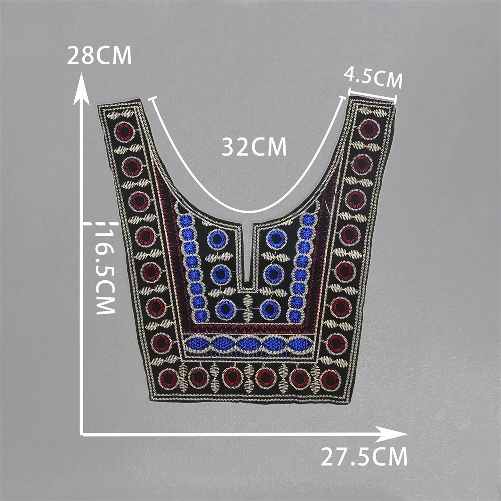 Fashion DIY sewing V-neck ethnic style lace embroidery Miao embroidery costumes clothing accessories collar decoration