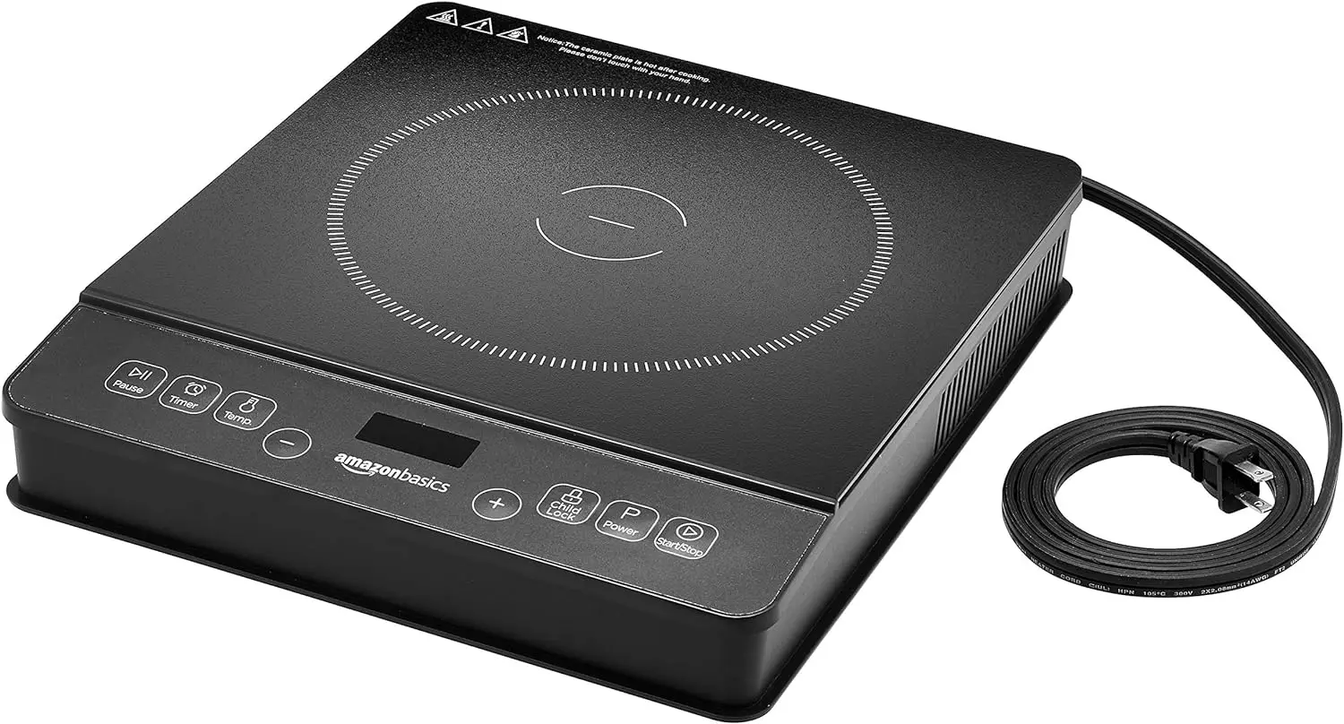 1800W Portable Induction Cooktop Burner LED Display W/ Cooking Function Controls , Pre-set Cooking Controls, Power Settings USA