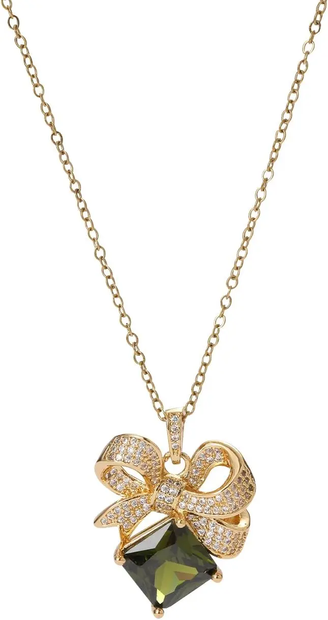 

Кулон с кристаллом по месяцу рождения, позолоченная цепочка, ожерелье с кубическим цирконием, изящное барочное ожерелье, подарок для женщин на день рождения или День святого Валентина