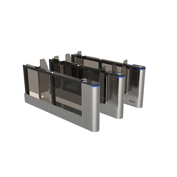 High Speed Facial Recognition Turnstile Double Barrier Swing Gate Glass Turnstiles Use For Airport