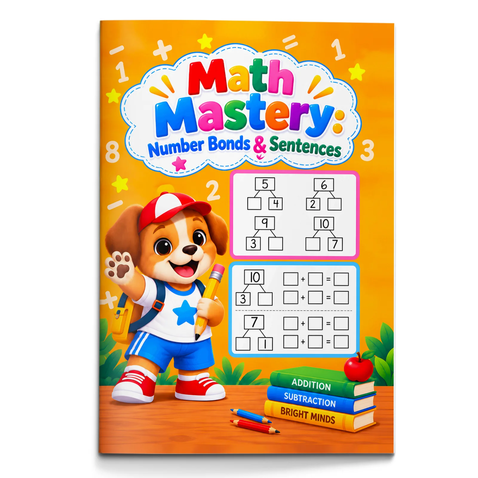 Number Bonds & Sentences Math Workbook for Kids, Simple Addition and Subtraction Practice with Part-Whole Models, Missing