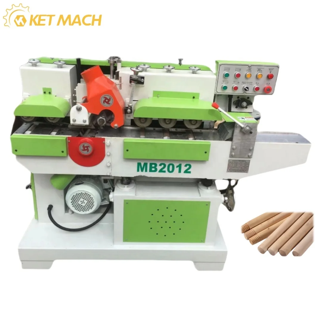 

KET China Manufacture Industrial Wood round Rod Stick Cutter Milling Machine Automatic Broom Handle Making Equipment