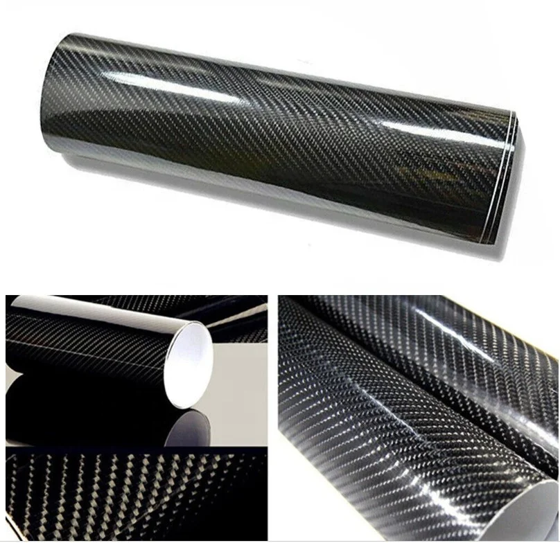 لامعة من ألياف الكربون الأسود فيلم الفينيل سيارة التفاف مخطط الطلاء طبقة حماية سيارة التفاف الفينيل