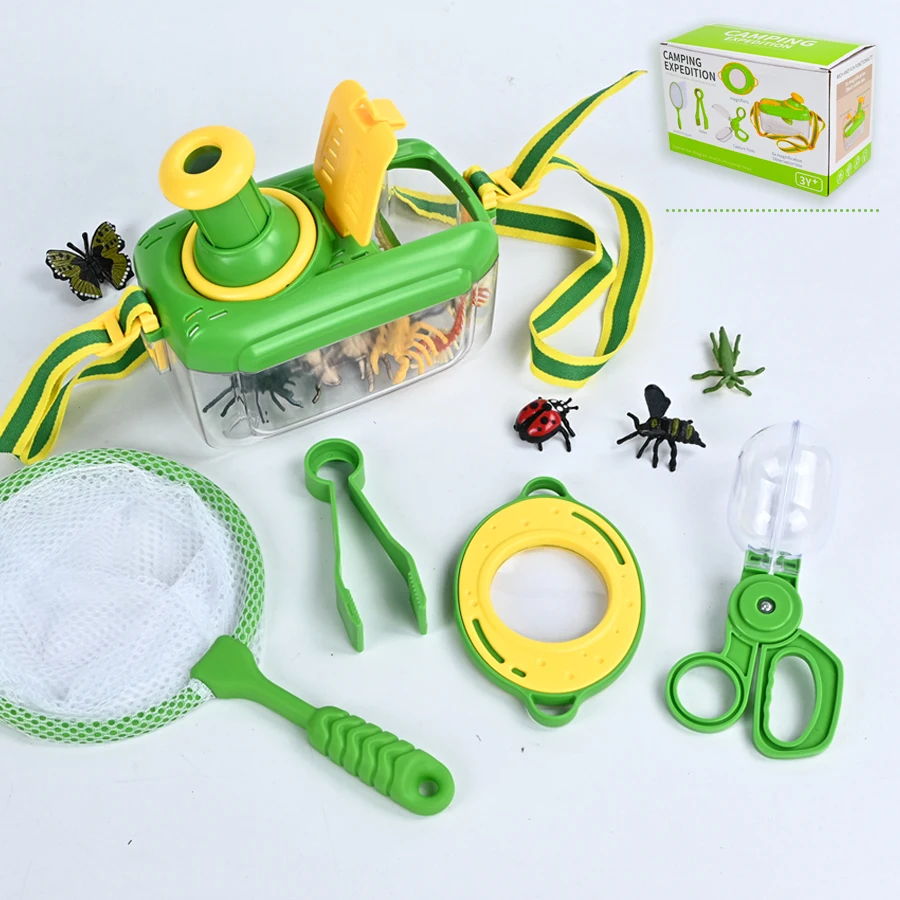 

Детская уличная прозрачная ручная коробка для насекомых, пинцет, сетка для захвата, модель насекомого, увеличительное стекло, зажим для кормления насекомых, игрушка
