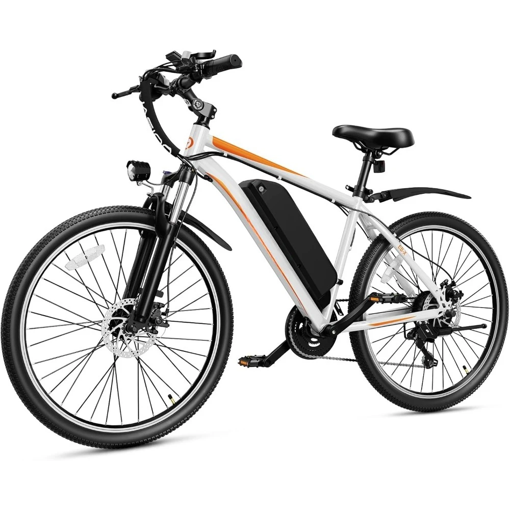 

Electric Bike 26", Max 55Miles 25MPH Electric Bicycles, 450Wh Removable Battery,21-Speed Front Suspension