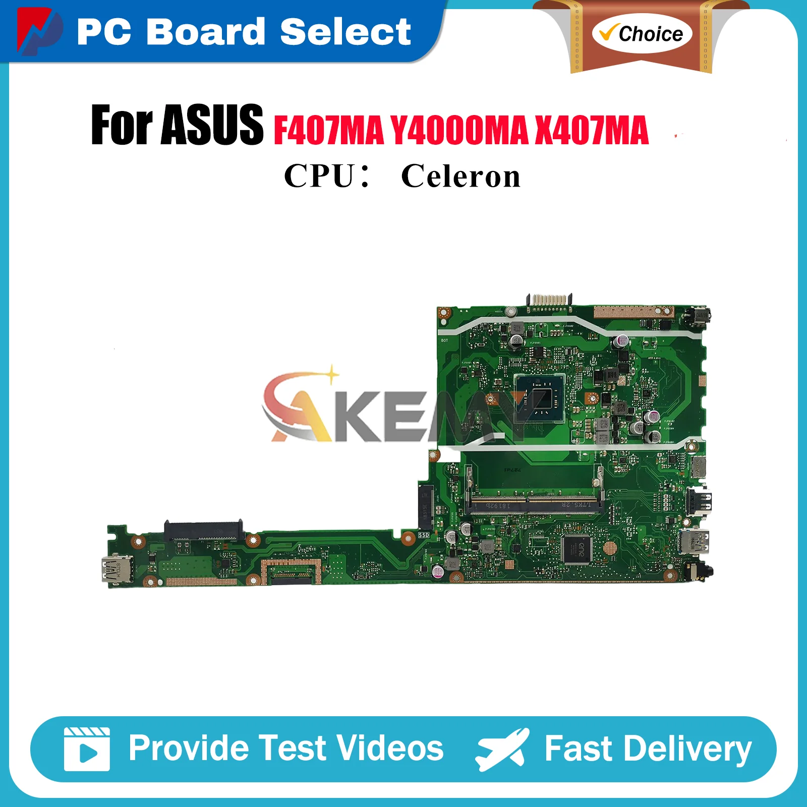 X407MA Laptop Motherboard For ASUS VivoBook X407MA X407M Y4000MA F407MA Notebook Mainboard With Celeron CPU 100% Tests OK Stk