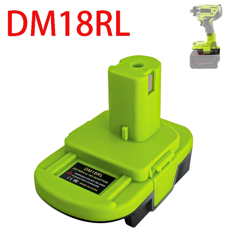 

DM18RL Battery Converter Adapter for Dewalt 20v Max for Milwaukee 18v Lithium Battery Converts to Ryobi Power Tool Drill battery