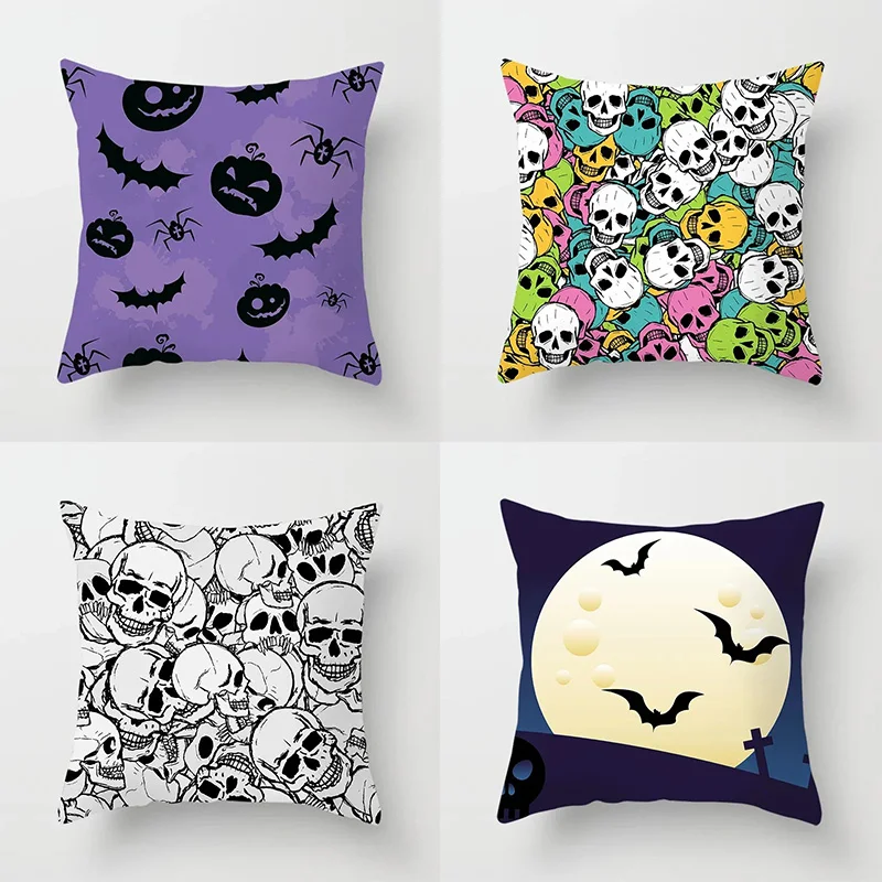 

Halloween Theme Pillowcase Car Office Living Room Sofa Halloween Pumpkin Lantern Decoration Pillowcase