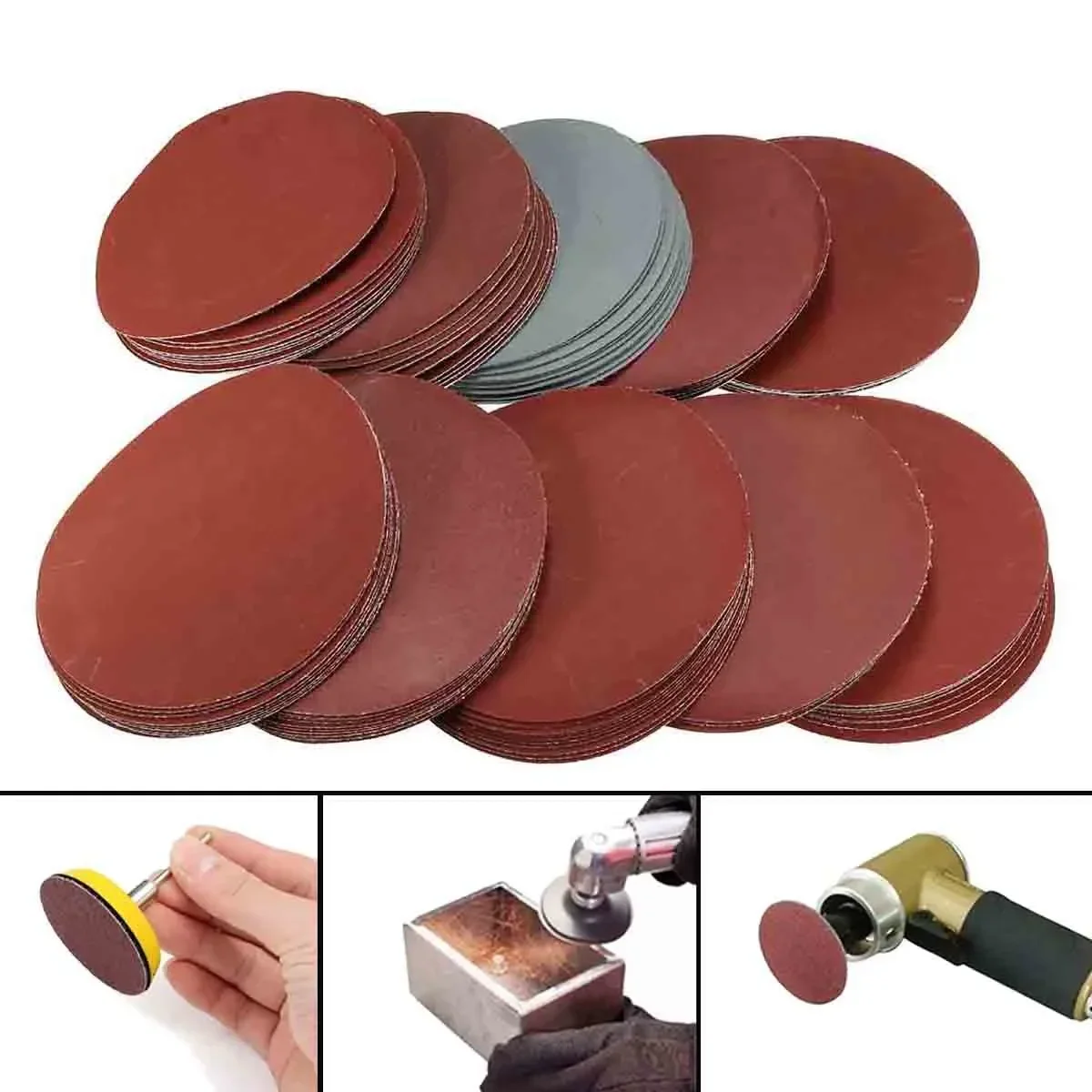 

100Pcs 4inch 100mm Round Sandpaper Disk Sand Sheets 80Grits-3000Grits Sanding Disc Abrasives for Polish Machine