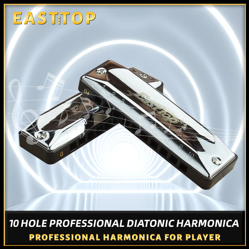 Ensemble d\'harmonica professionnel à 10 trous, avec 12 touches, pour joueur et débutant, harpe de blues