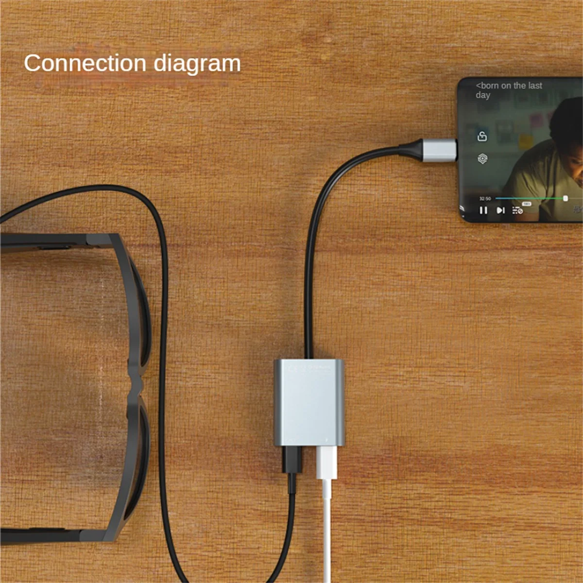 

A25P AR Transmission Charging Module AR Glasses Hub Charging Adapter Suit for Thunderbird Air, Rokid, Xreal Air Smart Glasses