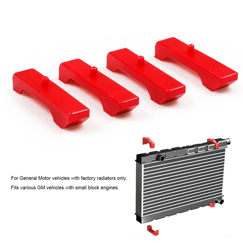 

Красные 4 шт./набор маленькие блочные изоляторы радиатора из красного уретана для стиля GM