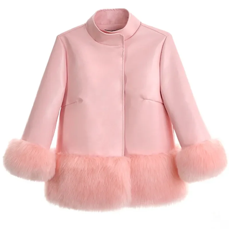 2025 senhora tamanho grande 4xl casaco de couro inverno femme casual jaqueta de couro falso coreano moda feminina gola couro do plutônio topos