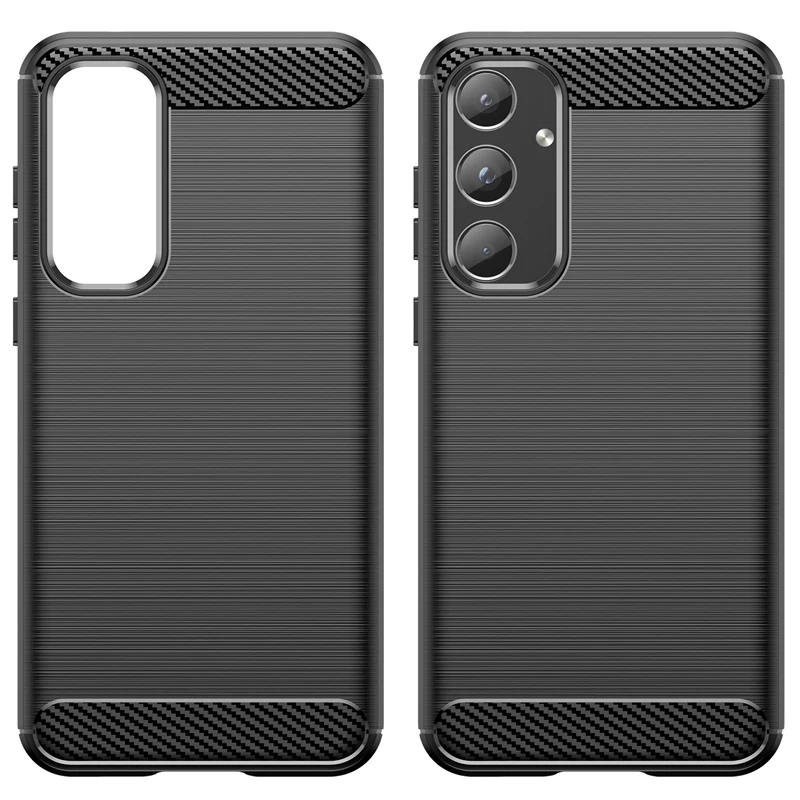 For Galaxy XCover 7 Carbon Brushed TPU Gel Case,Rugger Armor Flexiable Stripe Rubber Case For Samsung Galaxy A35 A55