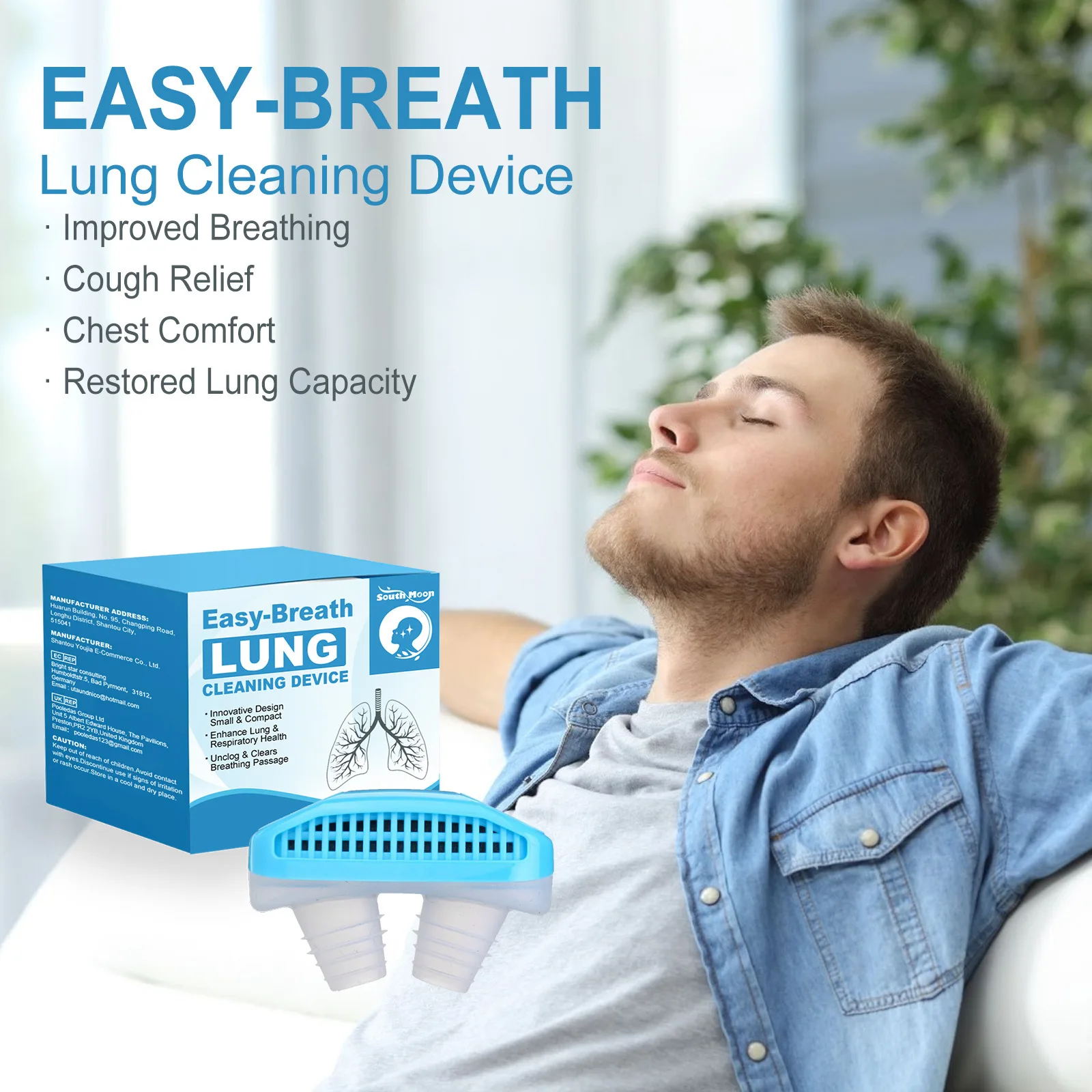 Lung Cleansing Device Nasal Inhaler Lung Detox Support Easy Breath Avoid Nose Congestion Allergic Rhinitis Dispel Cold Dampness