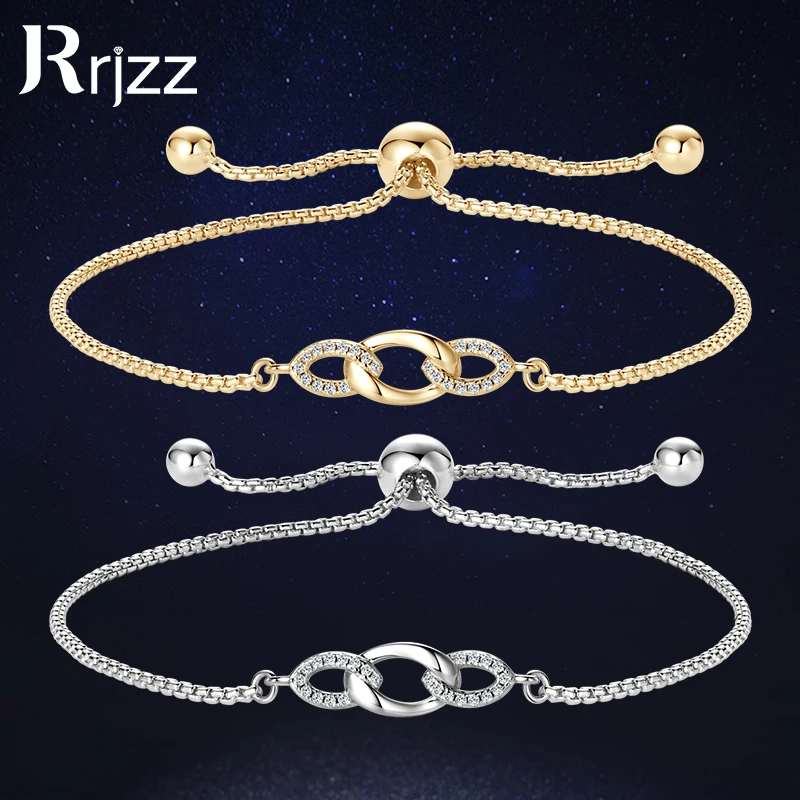 

Rrjzz 925 Sterling Silver Adjustable 24CM Bracelets Fashion Moissanite Box Chain Bracelet for Women Girls Fine Jewelry Gift