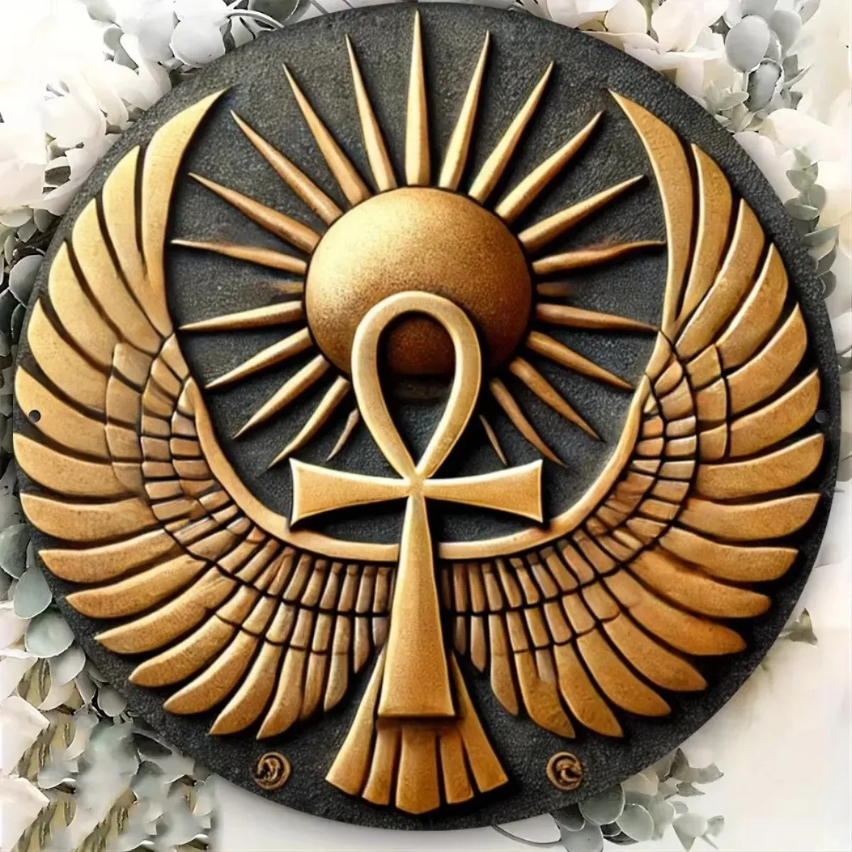 Retro Ankh&Ra Sun Wall Art: Versatile Decor (Home/Kitchen/Bar, Indoor/Outdoor), Excellent Gift Choice