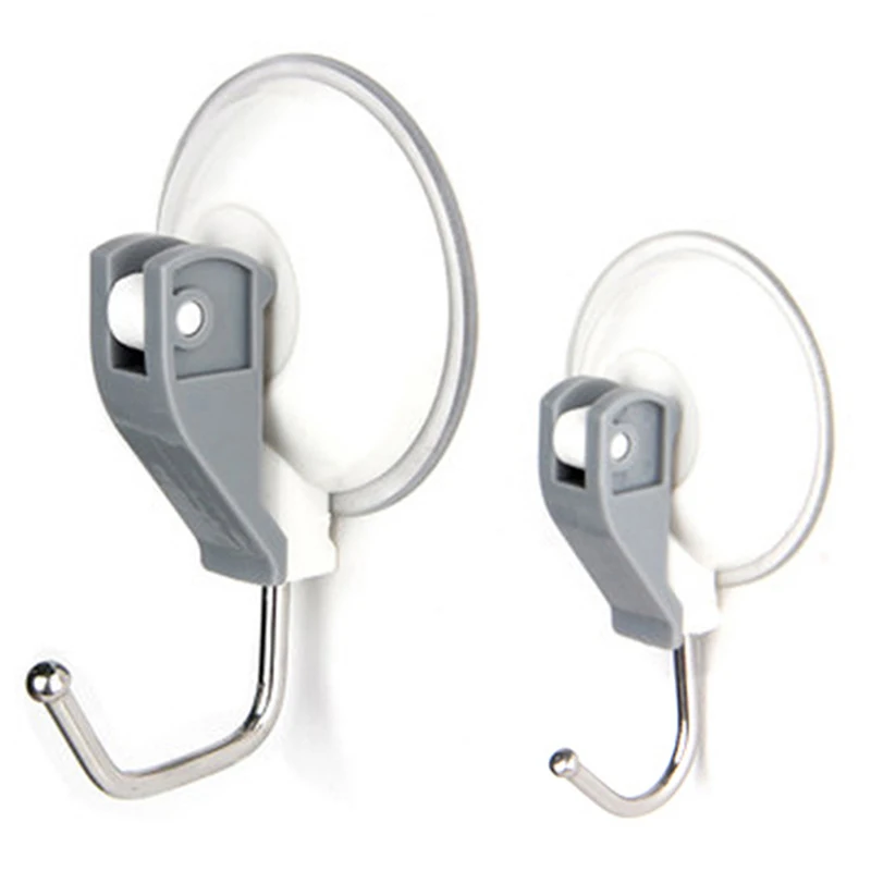 2PCS Hooks Strong Holder Hooks Suction Cup Hanging Removable Bathroom Kitchen