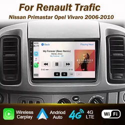Carplay Android Autoradio For Renault Trafic Nissan Primastar Opel Vivaro 2006-2010 Car Radio Navigation 5G Multimedia 2din DVD