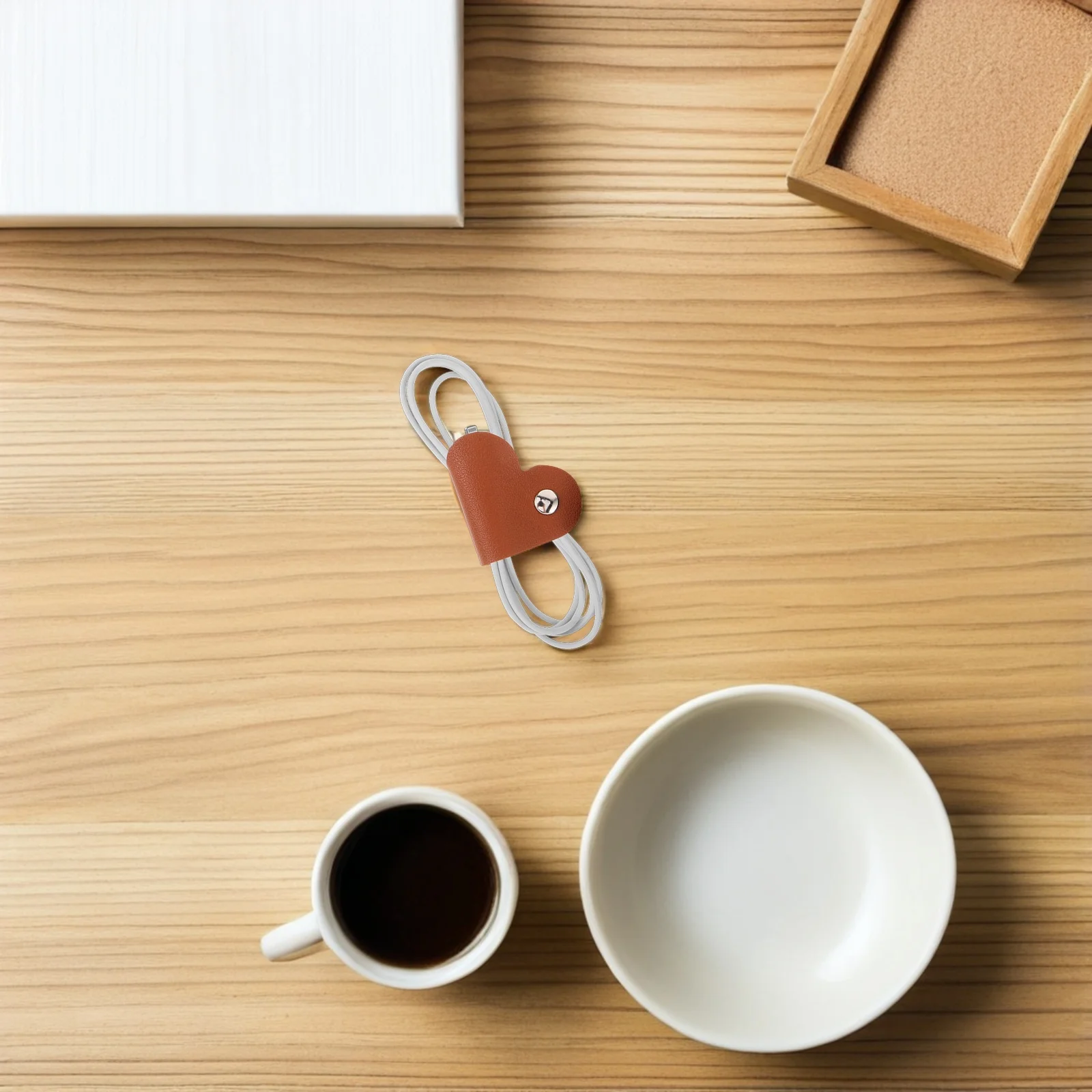 

4Pcs Heart Cable Organizer Cord Holder Snap Fastening Charging Cord Earphone Wire Keeper Portable Travel Data Cable Organizer