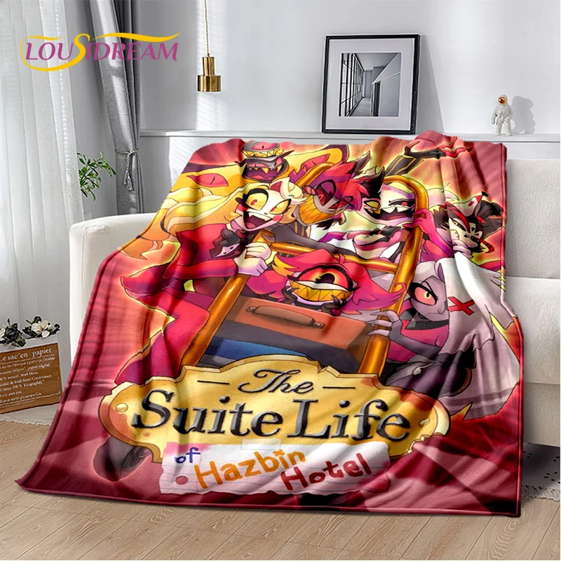 2025 H-Hazbin فندق تشارلي الكرتون بطانية ناعمة ، بطانية رمي لينة للمنزل غرفة نوم أريكة تتحول لسرير نزهة غطاء السفر هدية الطفل #6