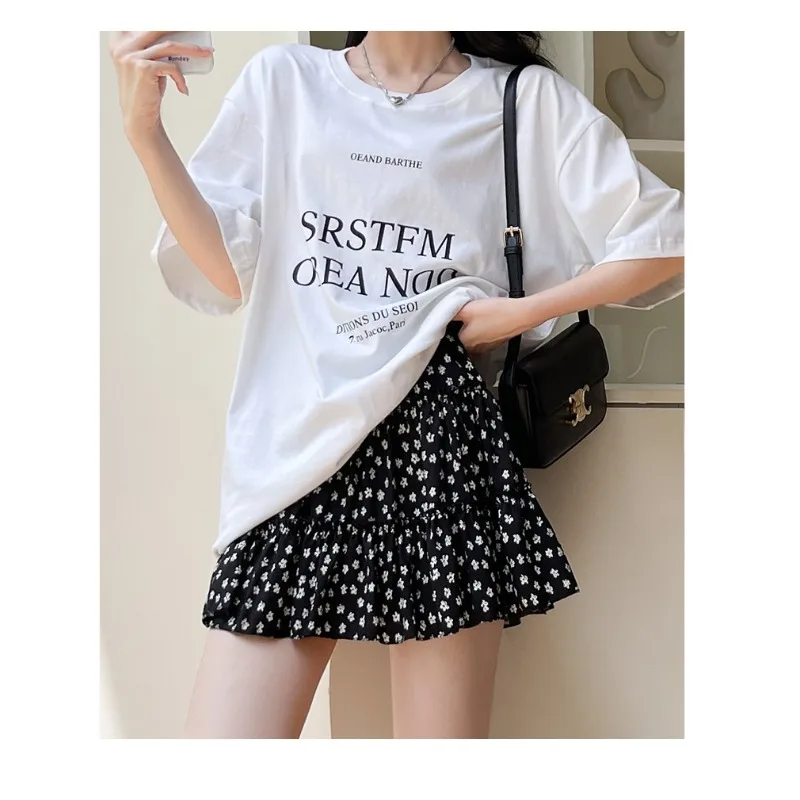 Black Floral Summer Sexy Holiday Women Mini High Waist A Line Street Female Vintage Girl Fashion Lovely Korean Clothing Skirts